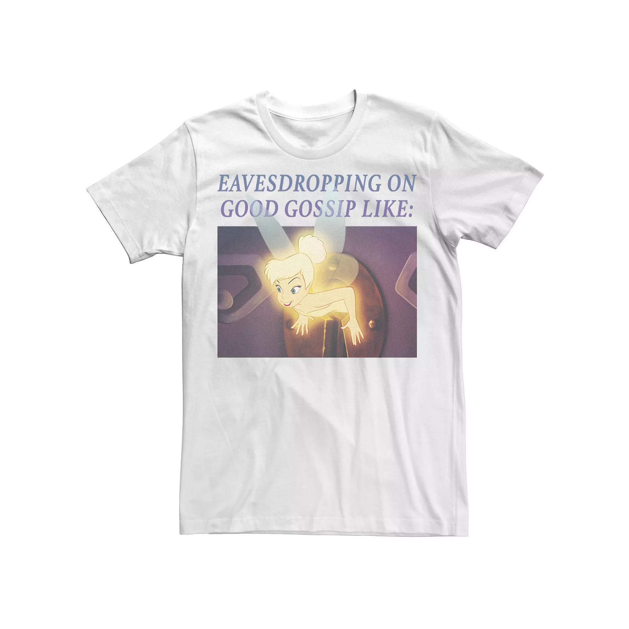 Disney's Peter Pan Tinkerbell Men's Eavesdropping Meme Tee, Size: Medium, White Product Image