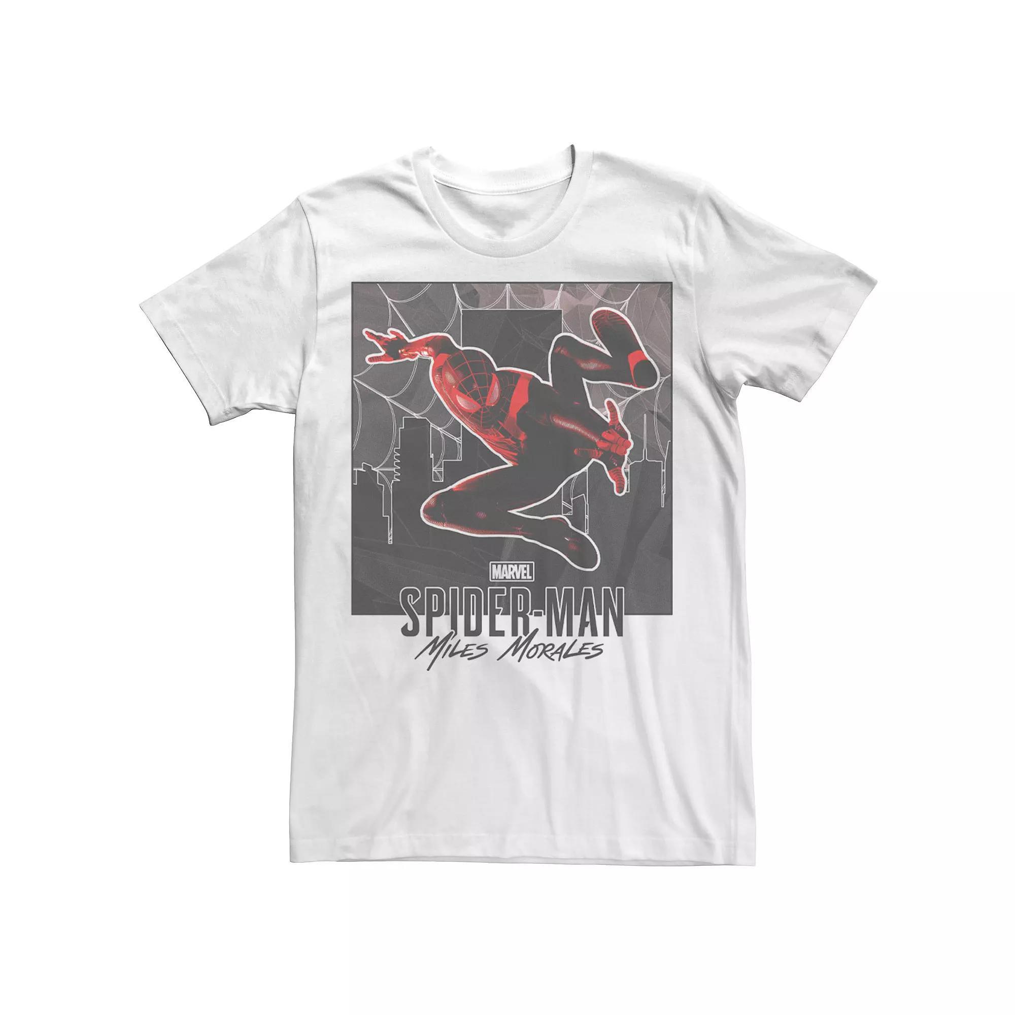 Men's Marvel Spider-Man Miles Morales Action Portrait Tee, Size: XL, White Product Image