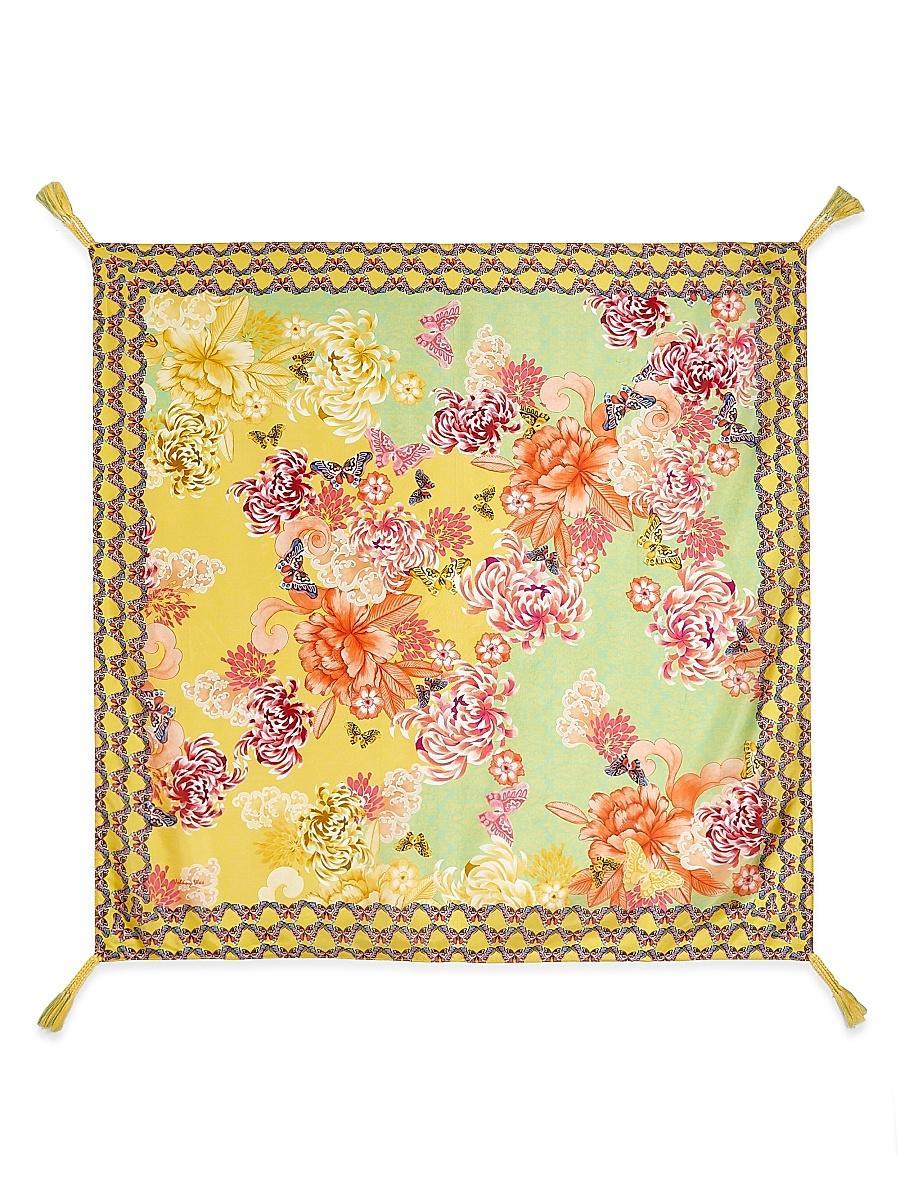 Womens Floral Silk Scarf Product Image