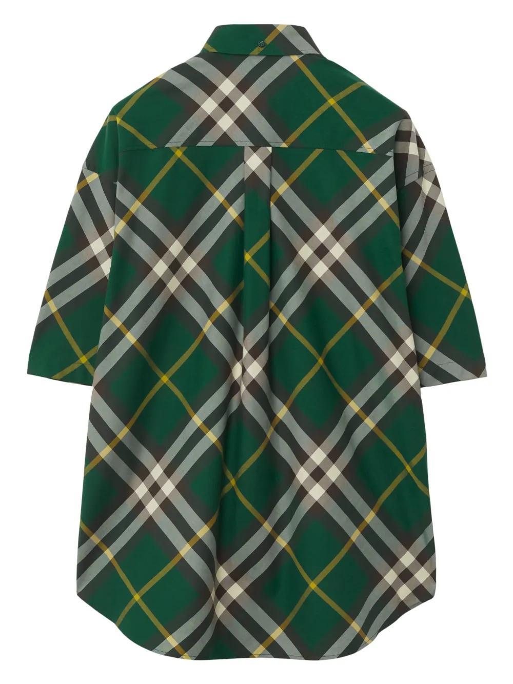 logo-embroidered plaid shirt Product Image