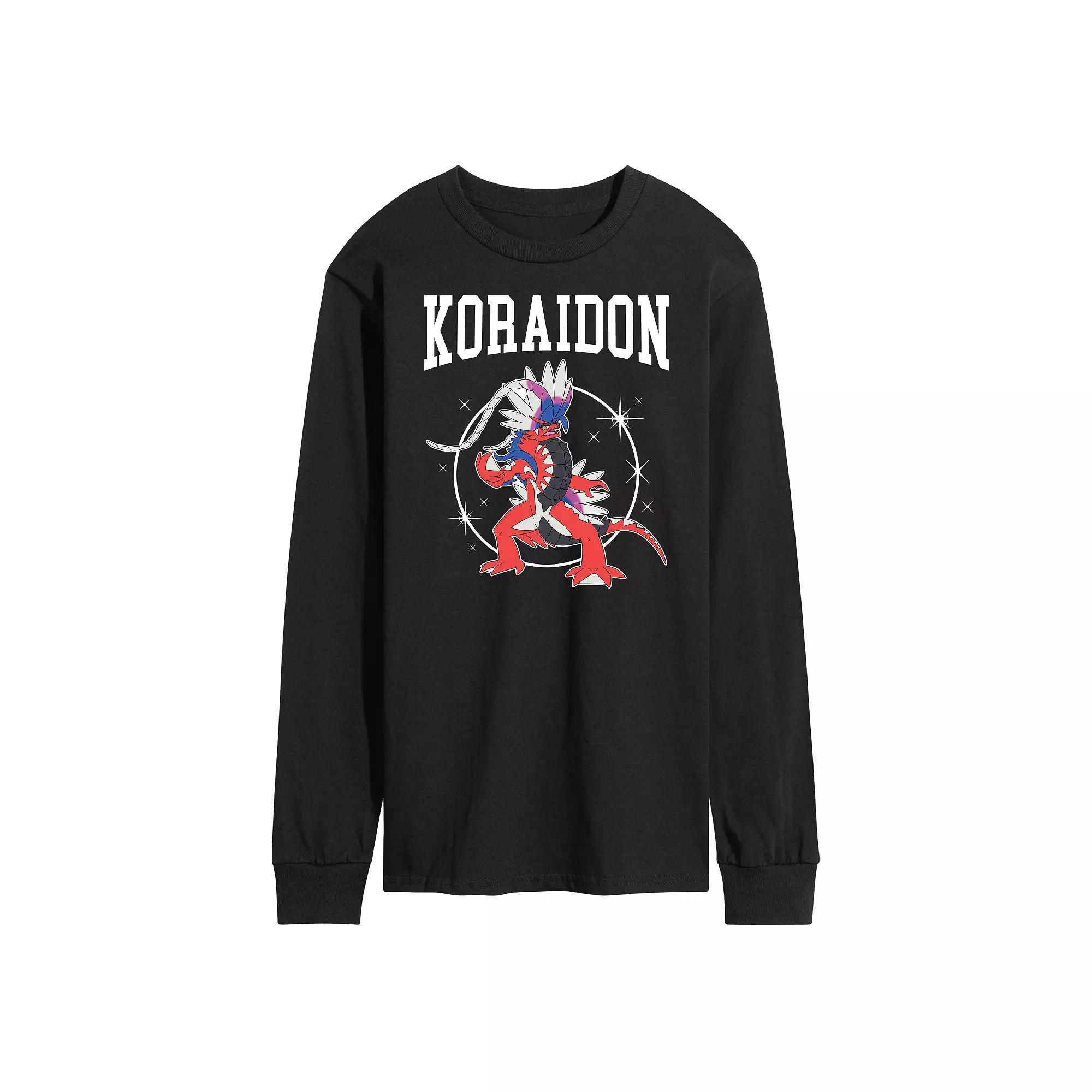 Mens Pokemon Koraidon Collegiate Long Sleeve Graphic Tee Product Image