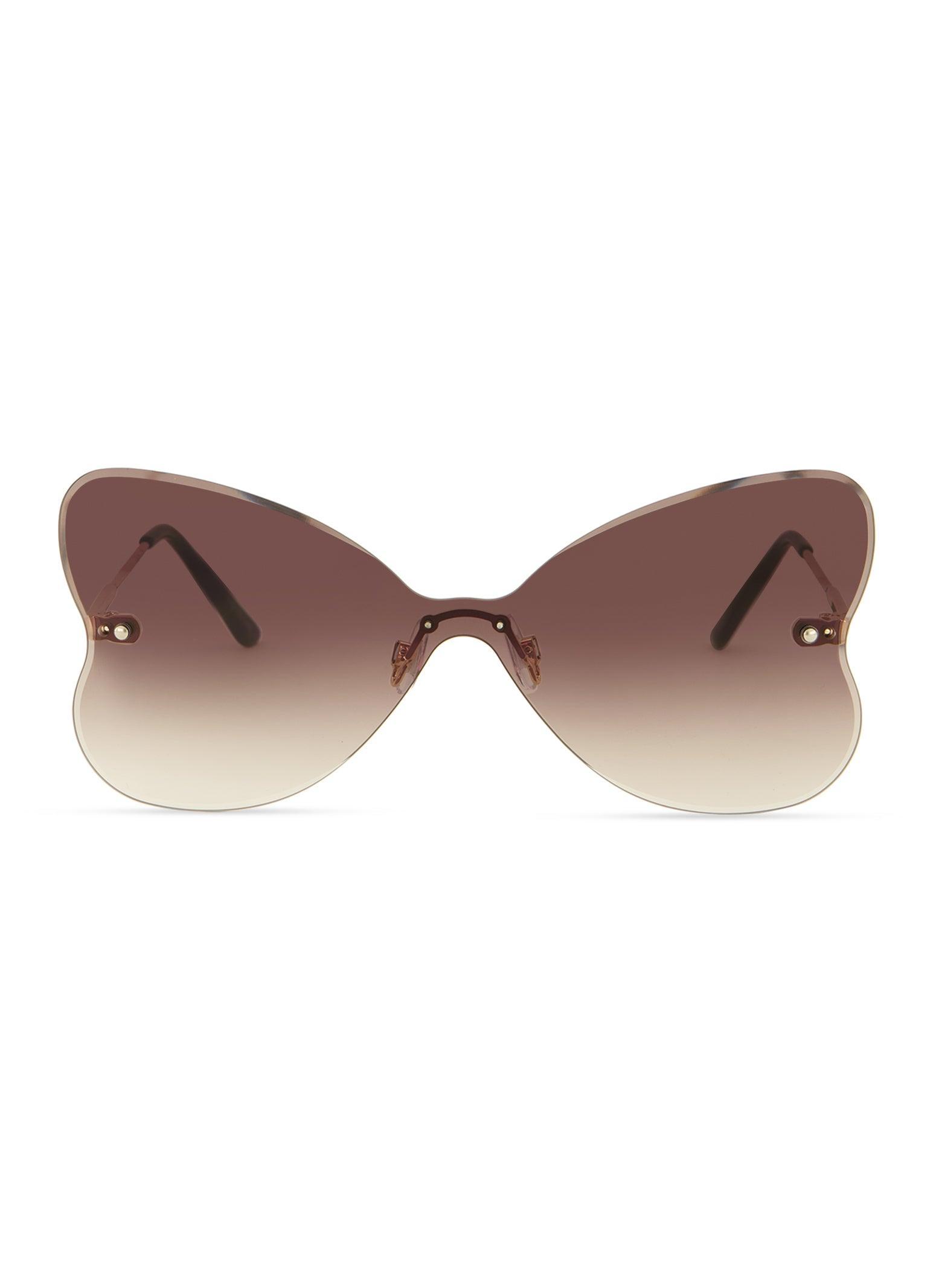 Heart Shape Rimless Shield Sunglasses Female Product Image