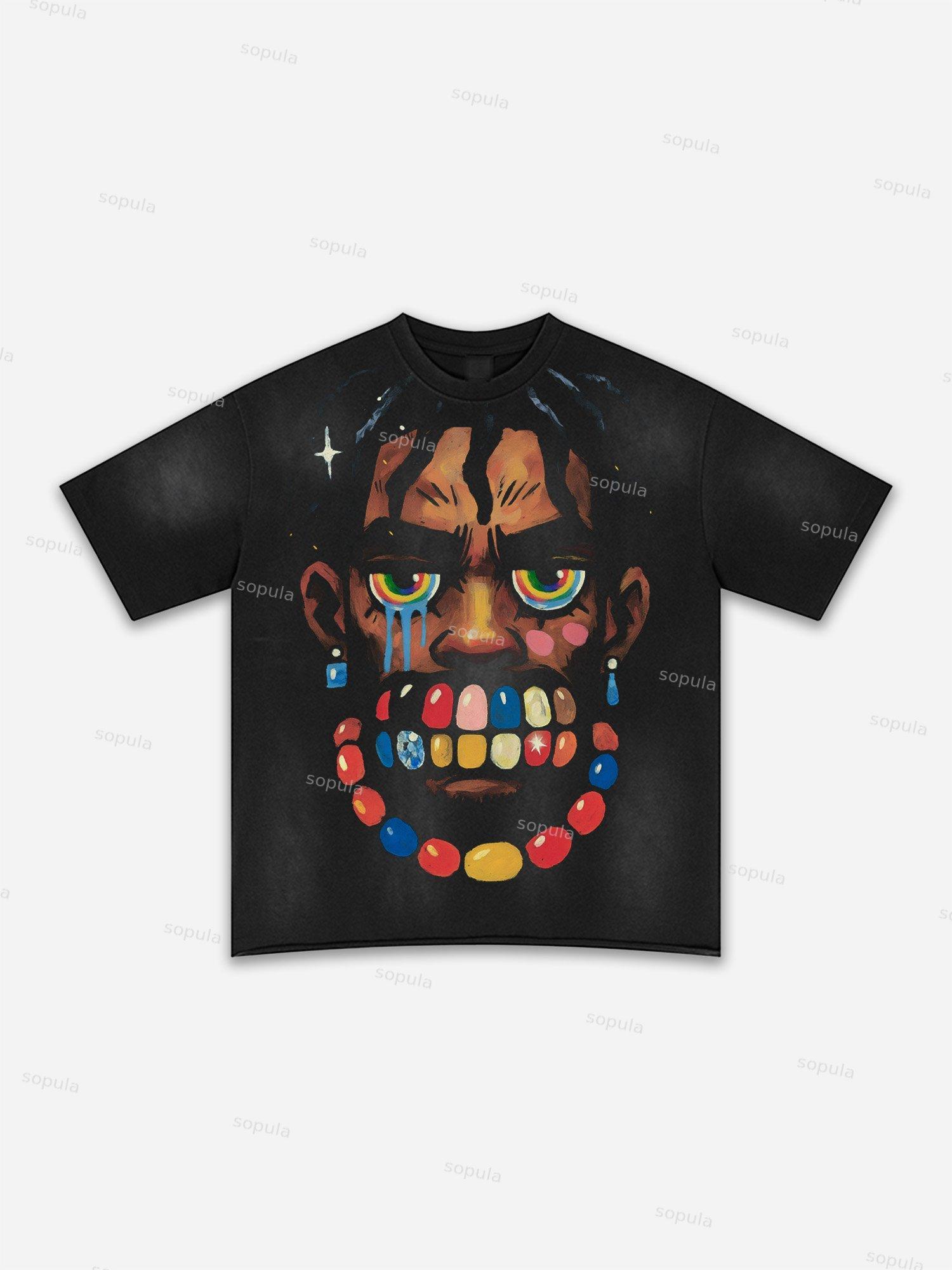 I Am Allergic To People Fun Zipper Boys Print Washed T-shirt Product Image