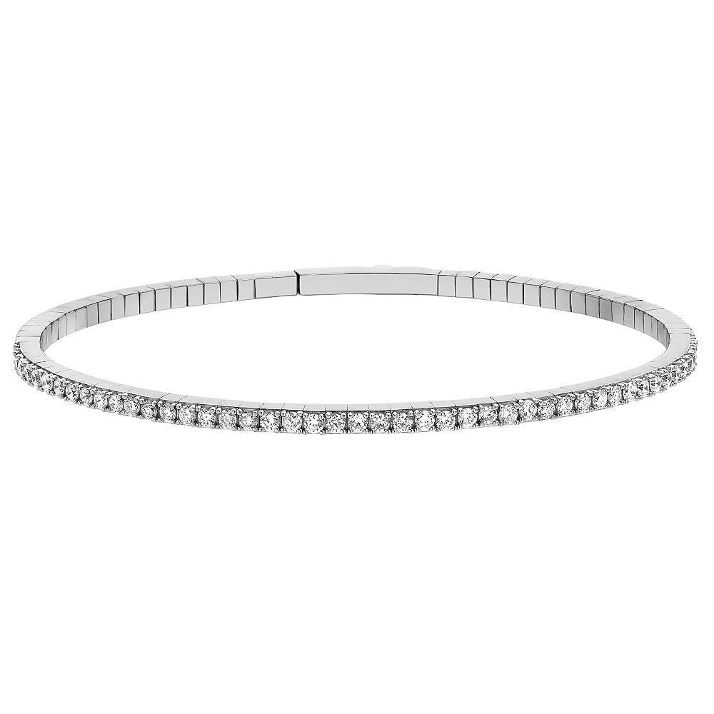 Diamond Brilliance Sterling Silver 1 Carat T.W. Lab-Created Diamond Bangle Bracelet, Women's, Size: 7", Silver Tone Product Image