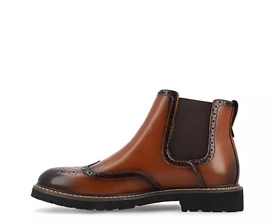 VANCE Hogan Tru Comfort Foam Men's Wingtip Chelsea Boots, Size: 12, Brown Product Image