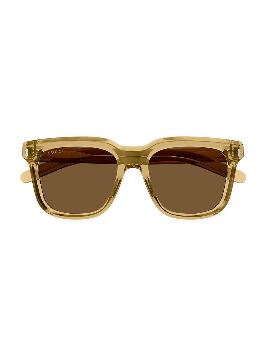 Mens Transparent Acetate Rectangle Sunglasses Product Image