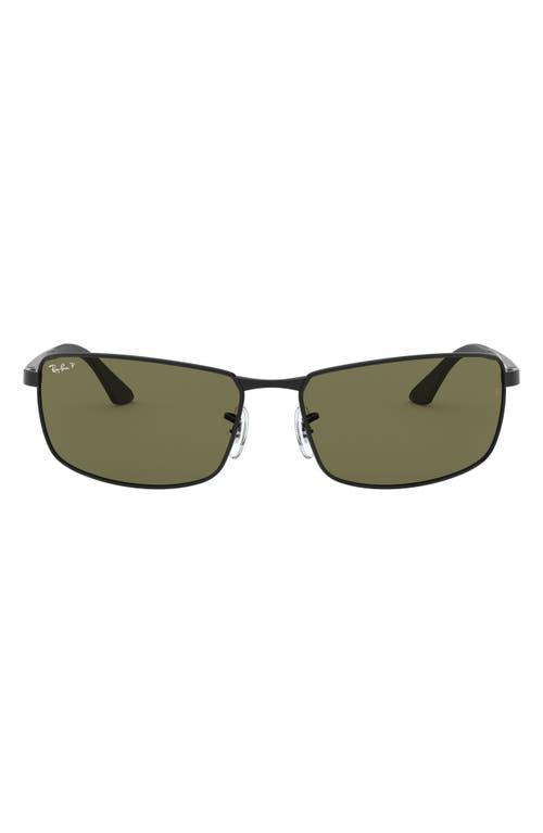 Ray-Ban Mens 0RB3498 64mm Rectangle Polarized Sunglasses Product Image