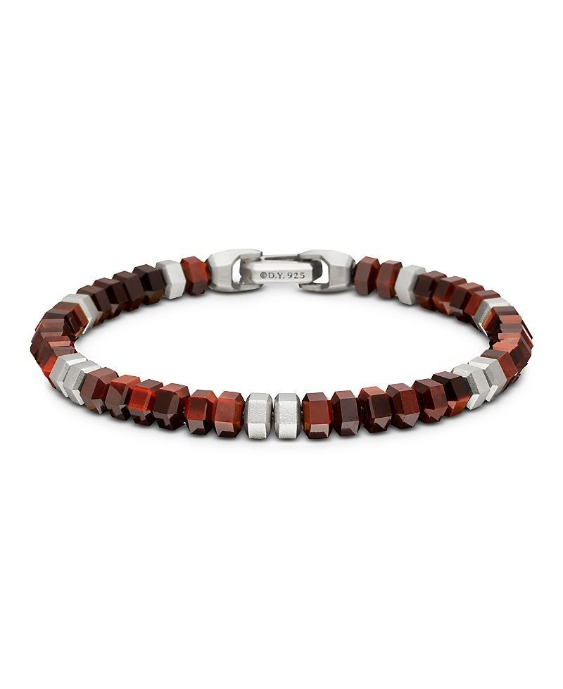 David Yurman Mens Hex Bead Bracelet in Sterling Silver with Red Tigers Eye, 6mm Product Image