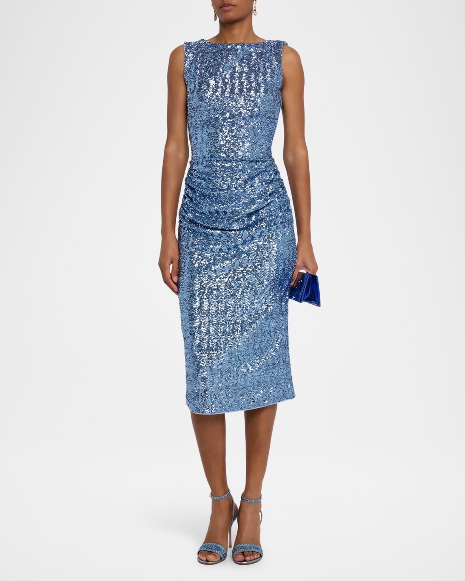 Sleeveless Sequin Midi Sheath Dress Product Image