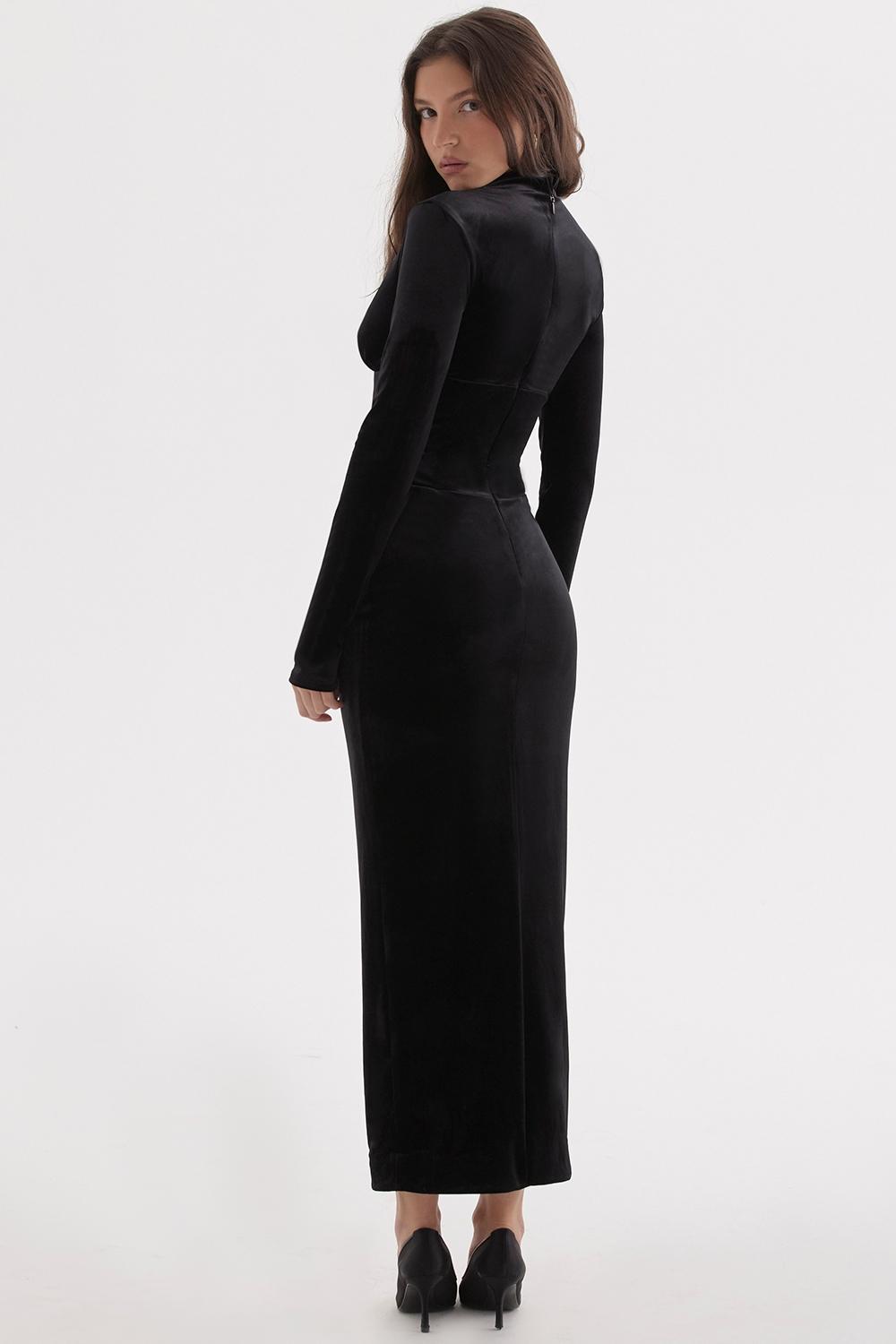 Arabella  black velvet corset dress Product Image