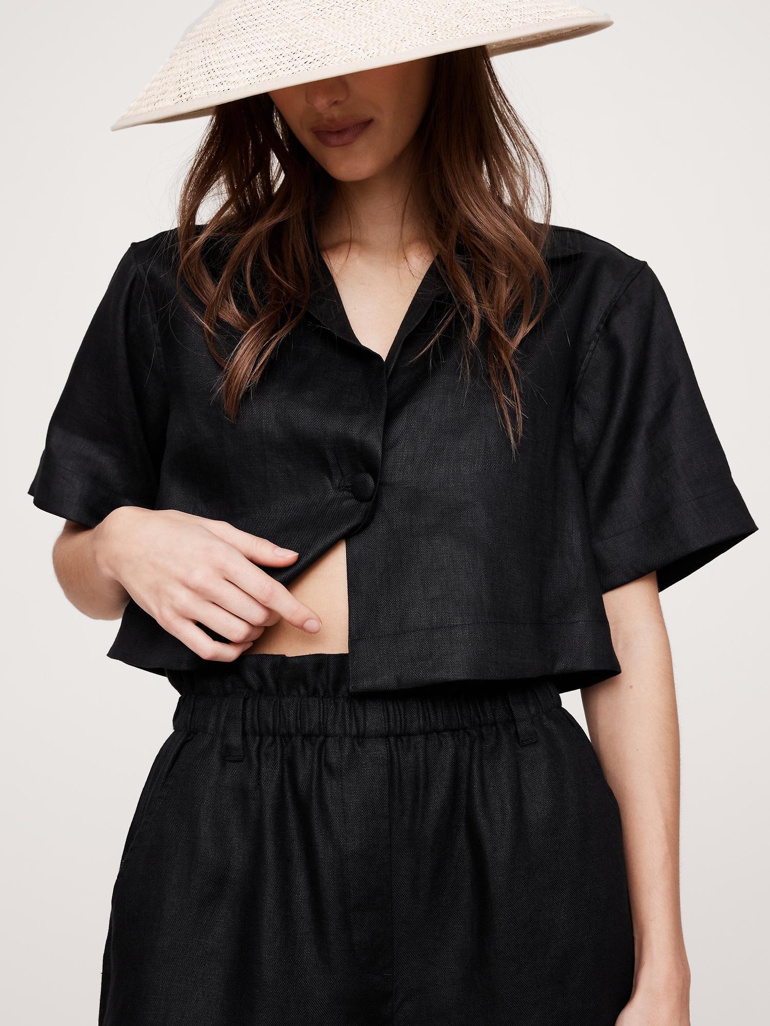 Linen Paperbag-Waist Pull-On 3.5" Short Product Image