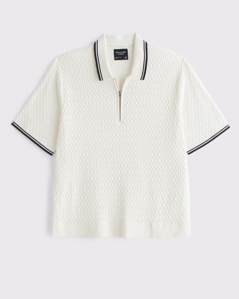 Tipped Zip Sweater Polo Product Image