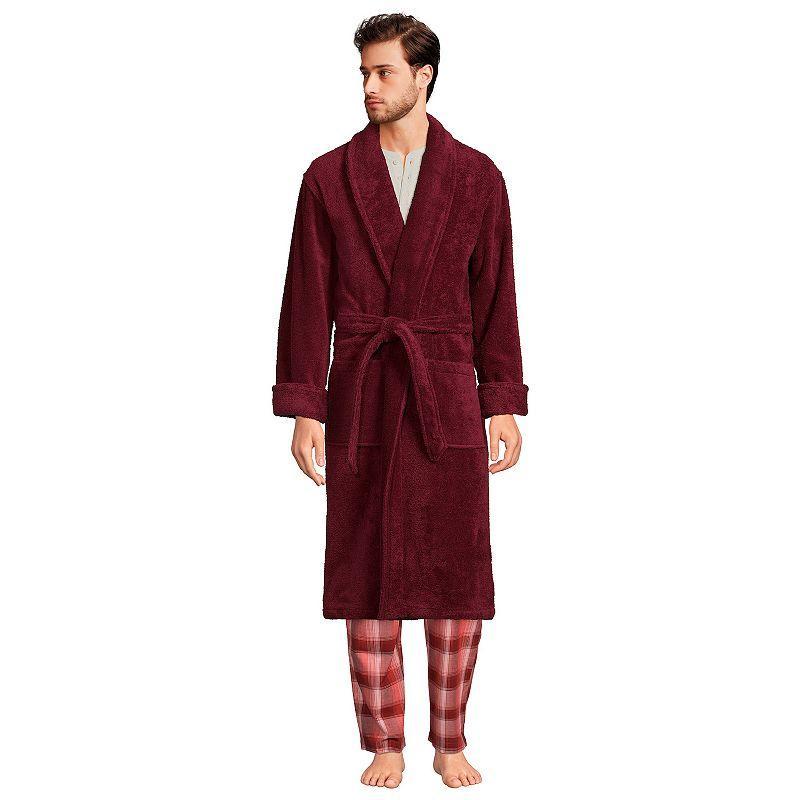Big & Tall Lands' End Calf-Length Turkish Terry Robe, Men's, Size: Medium Tall, White Product Image