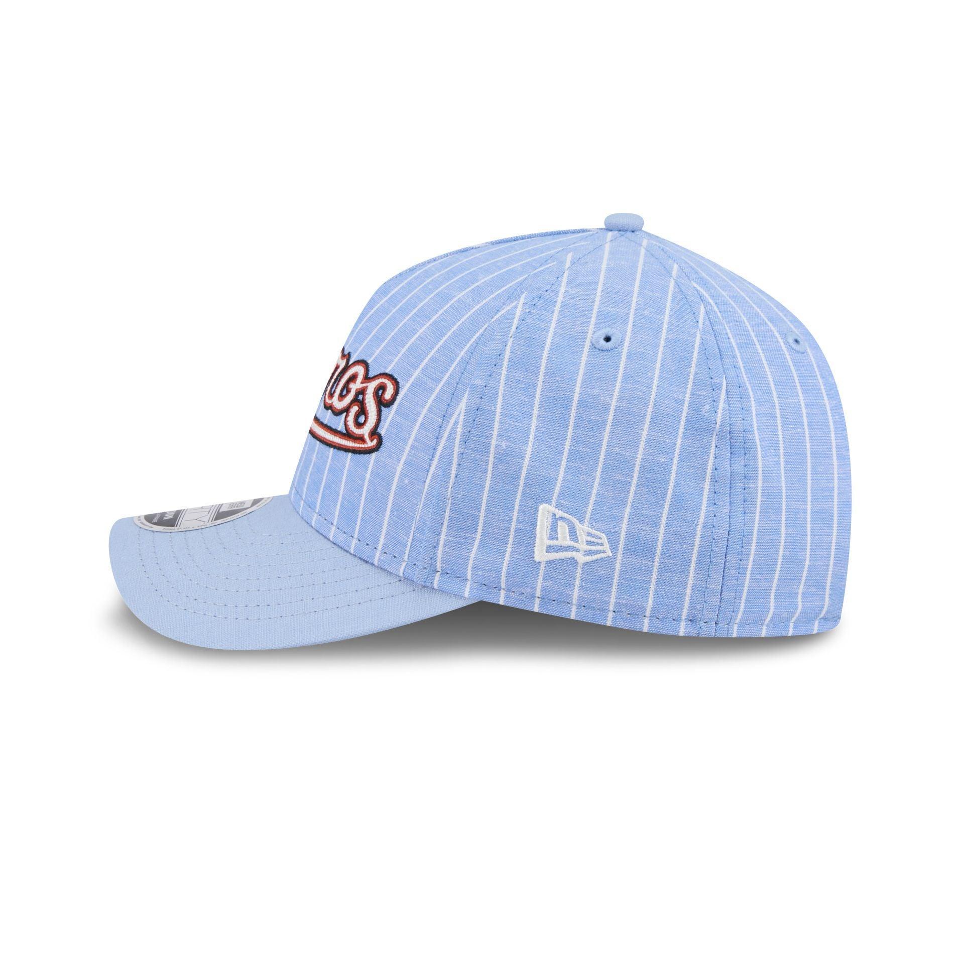 Texas Rangers Pinstripe Linen 9FORTY M-Crown A-Frame Snapback Hat Male Product Image