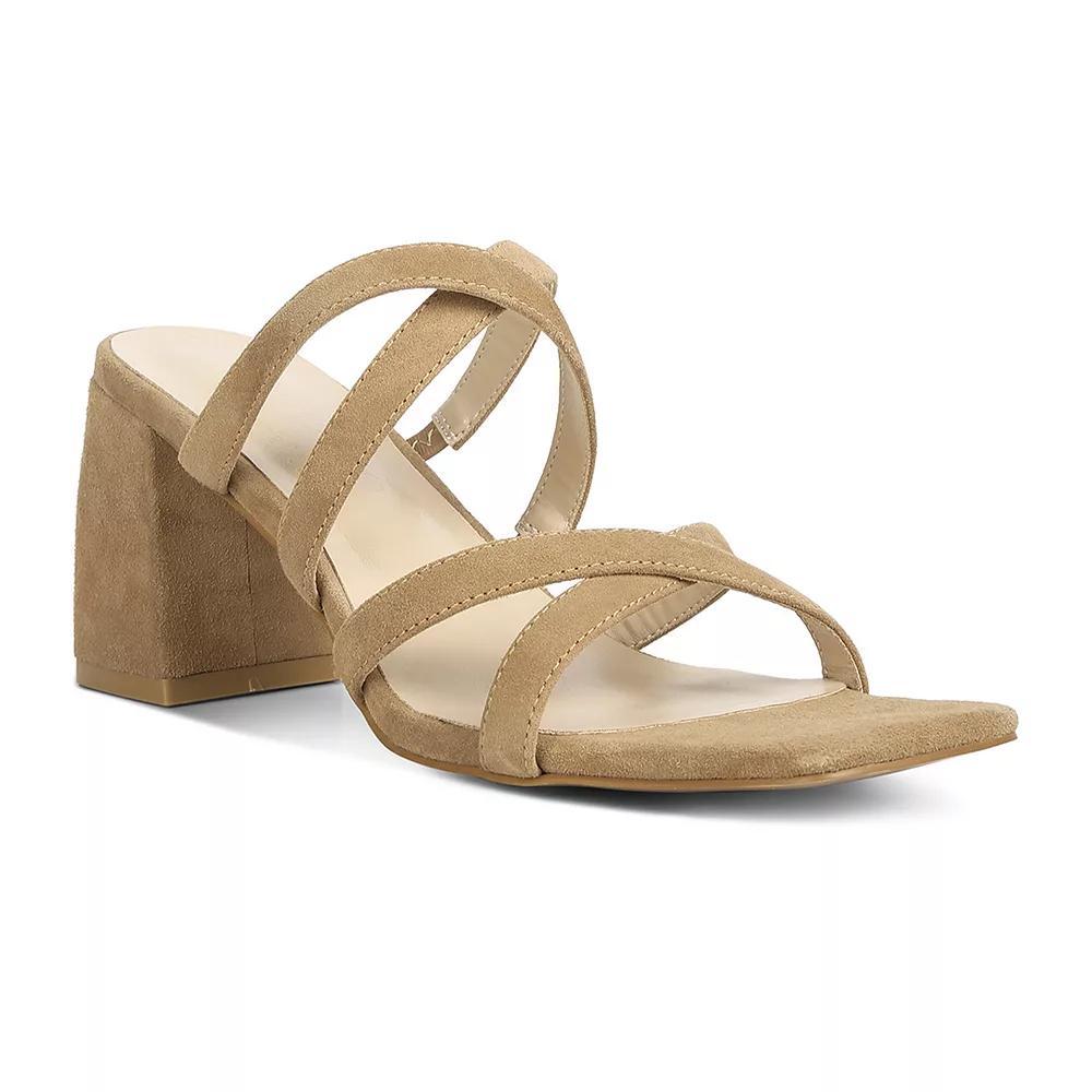Rag & Co Valentina Women's Suede Strappy Block Heel Sandals, Size: 9, Black Product Image