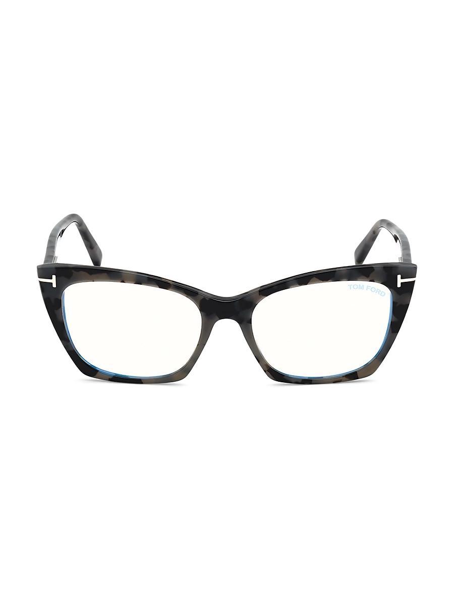 Womens 54MM Cat Eye Blue Filter Eyeglasses Product Image