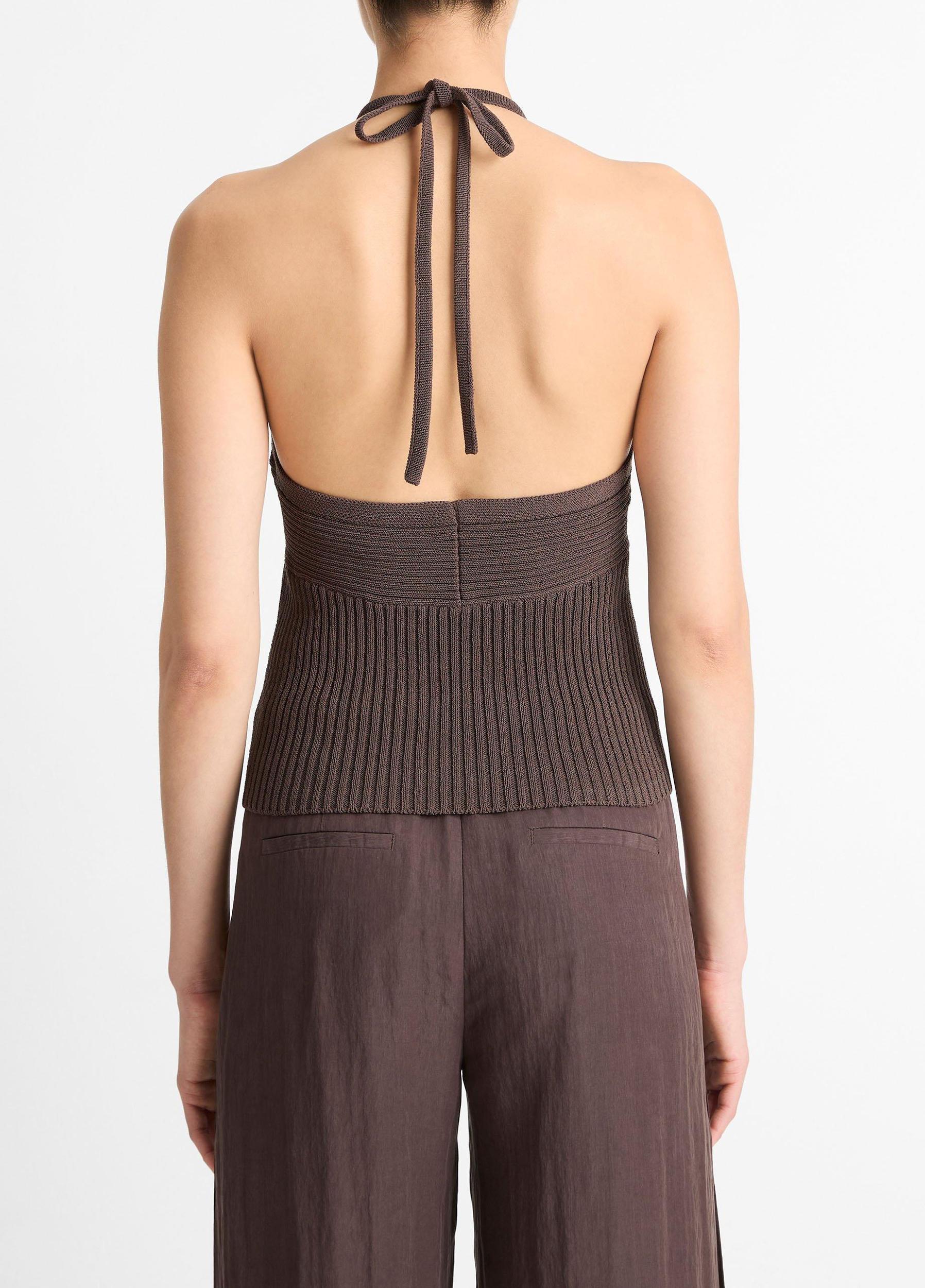 Italian Cotton-Blend Halter Tank Product Image