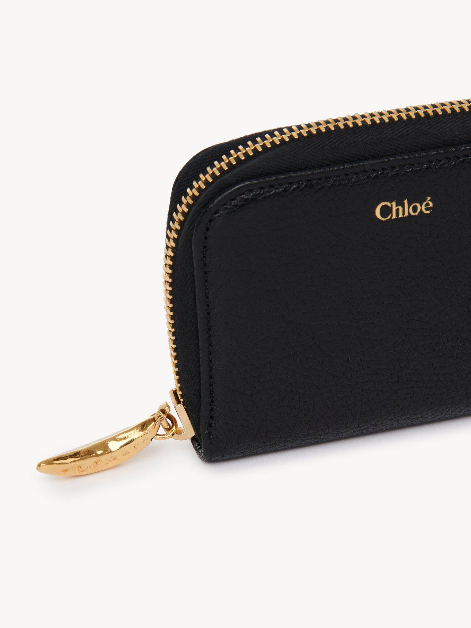 Banana zipped coin purse in grained leather Product Image