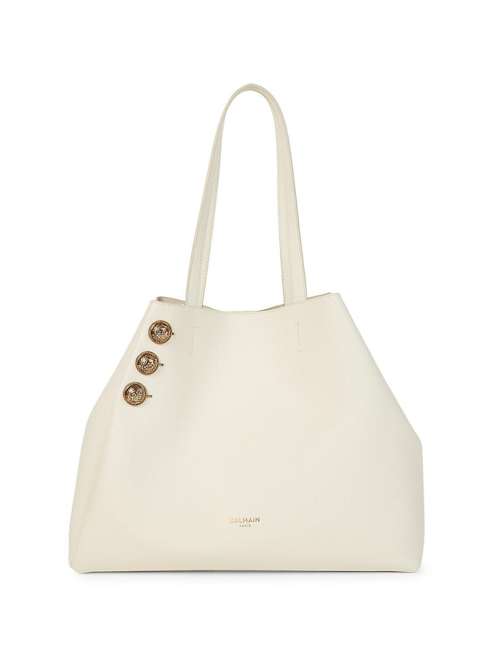Embleme Shopper Tote Bag in Smooth Leather Product Image