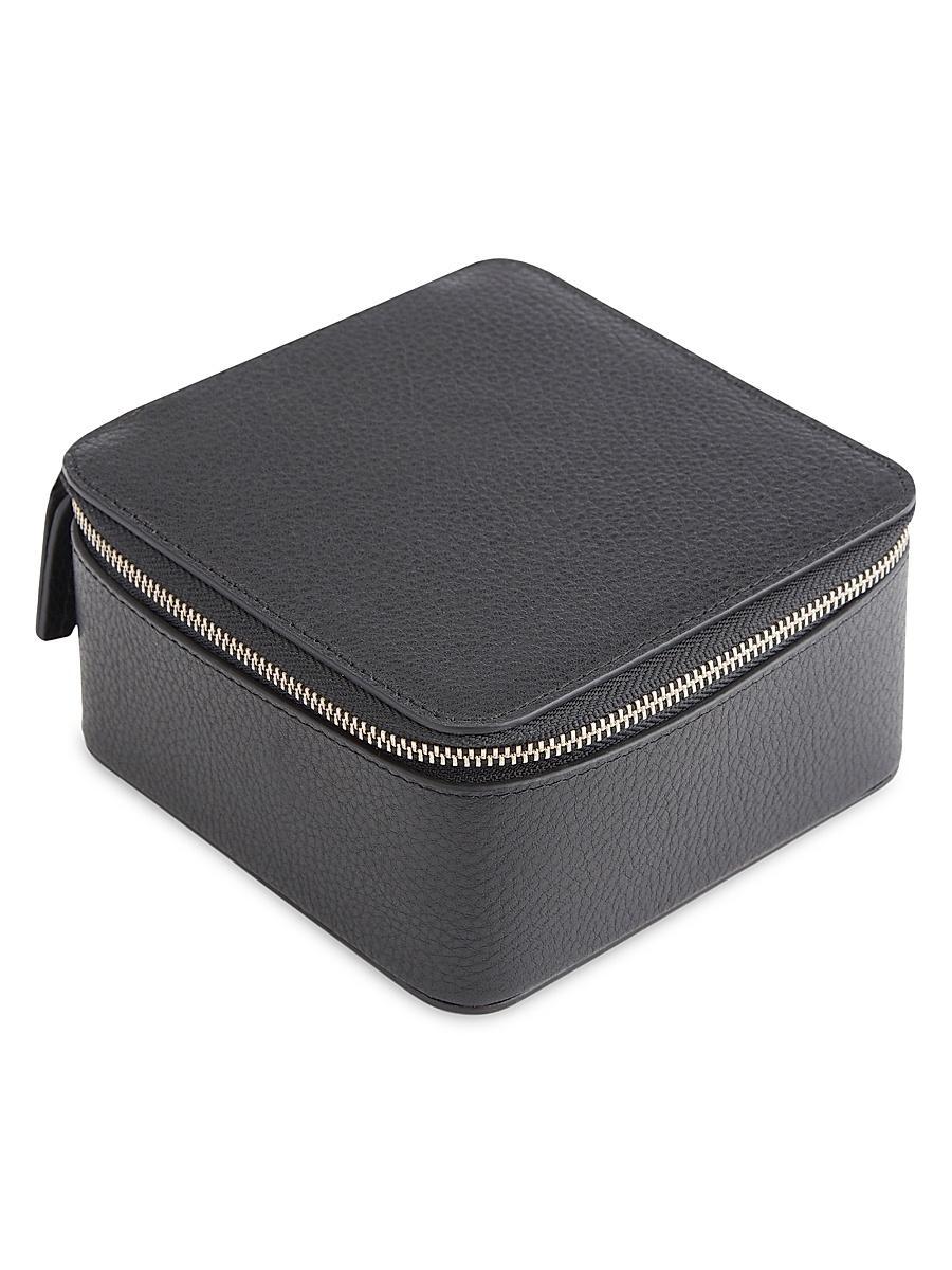 Womens Zipper Leather Travel Jewelry Case Product Image