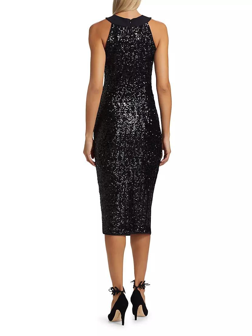 Akike Sequined Halter Cocktail Dress Product Image
