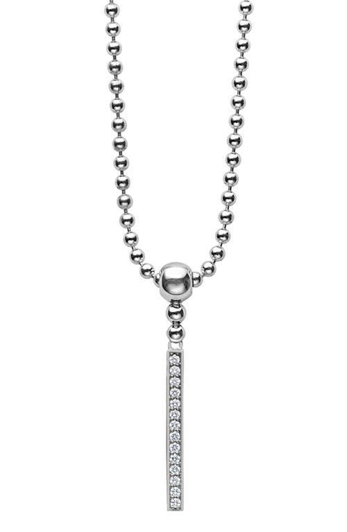 LAGOS Sterling Silver Caviar Spark Diamond Stick Pendant Necklace, 16 Product Image