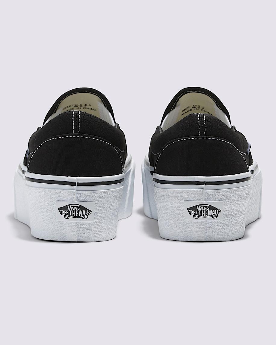 Classic Slip-On Platform Shoe in Black / White| Vans US Product Image
