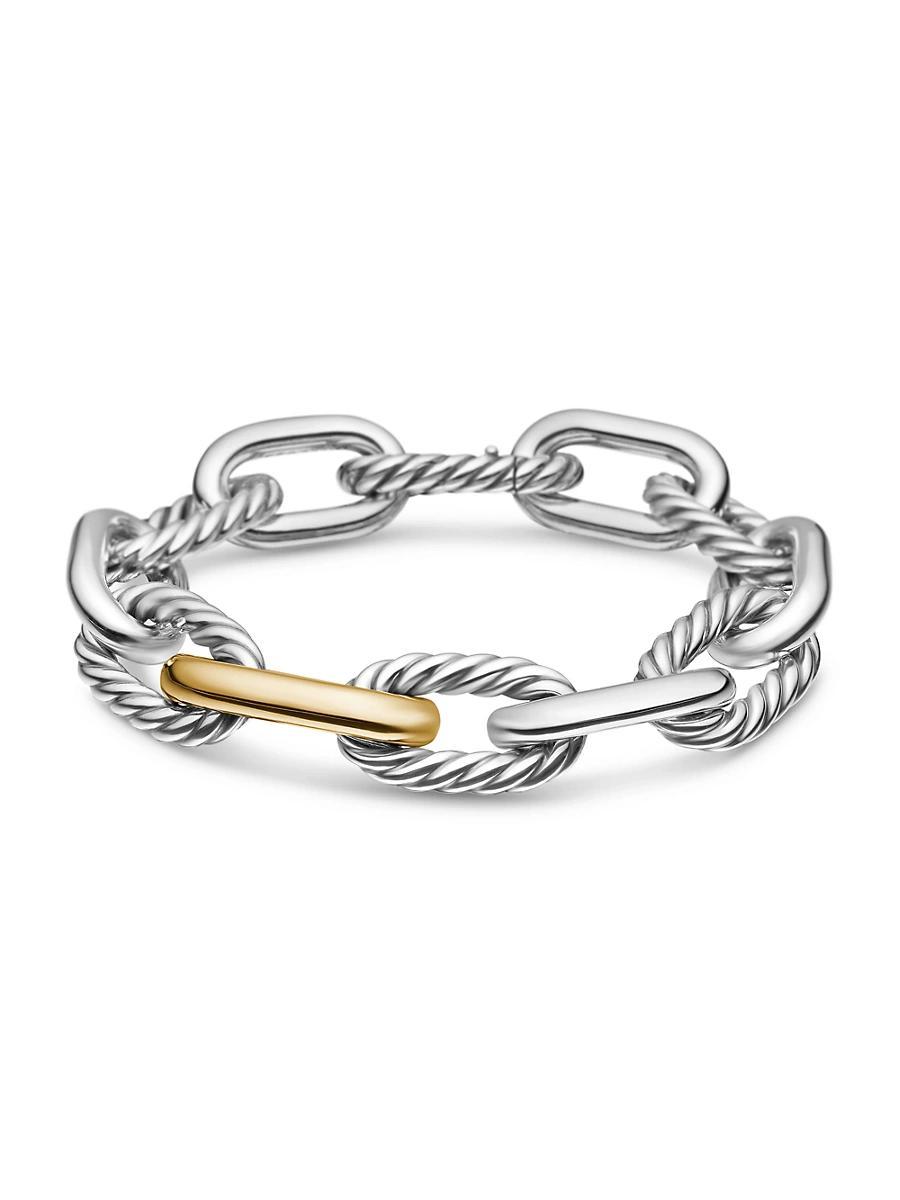 David Yurman Dy Madison Chain Bracelet in Sterling Silver with 18K Yellow Gold, 13.5mm Product Image