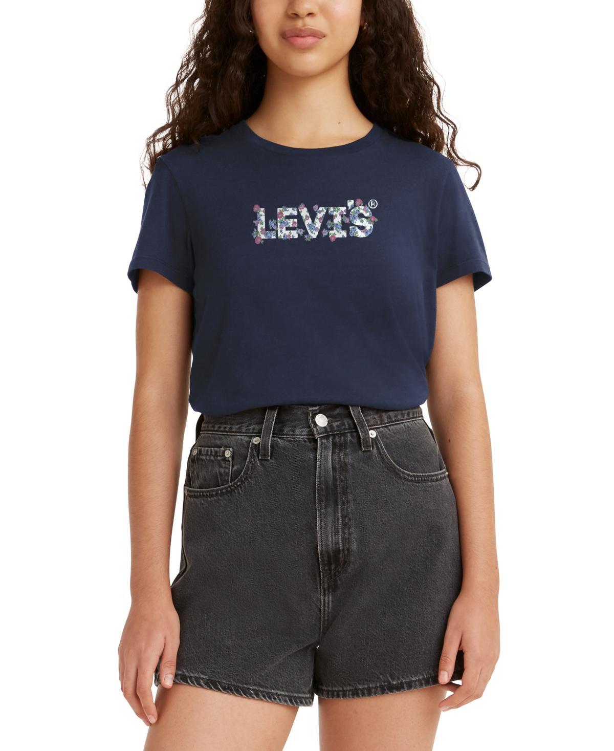 Women's Levi's® Logo Perfect Tee, Size: XS, Housemark Smokestack Product Image