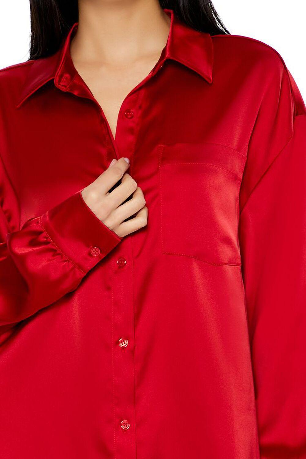 Oversized Satin Shirt | Forever 21 Product Image