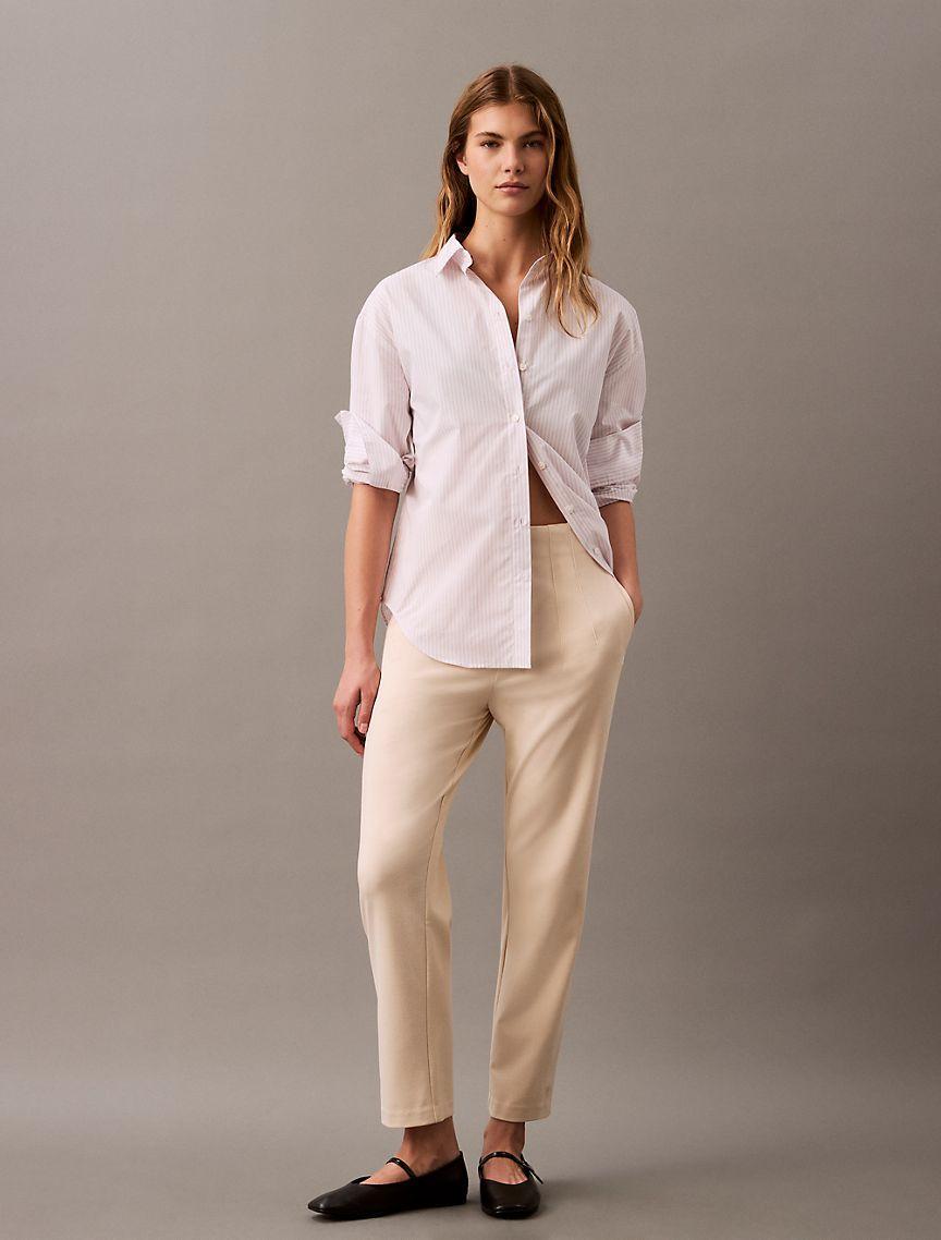 Calvin Klein Women's Ponte Cropped Straight Pants - Blue - XS Product Image