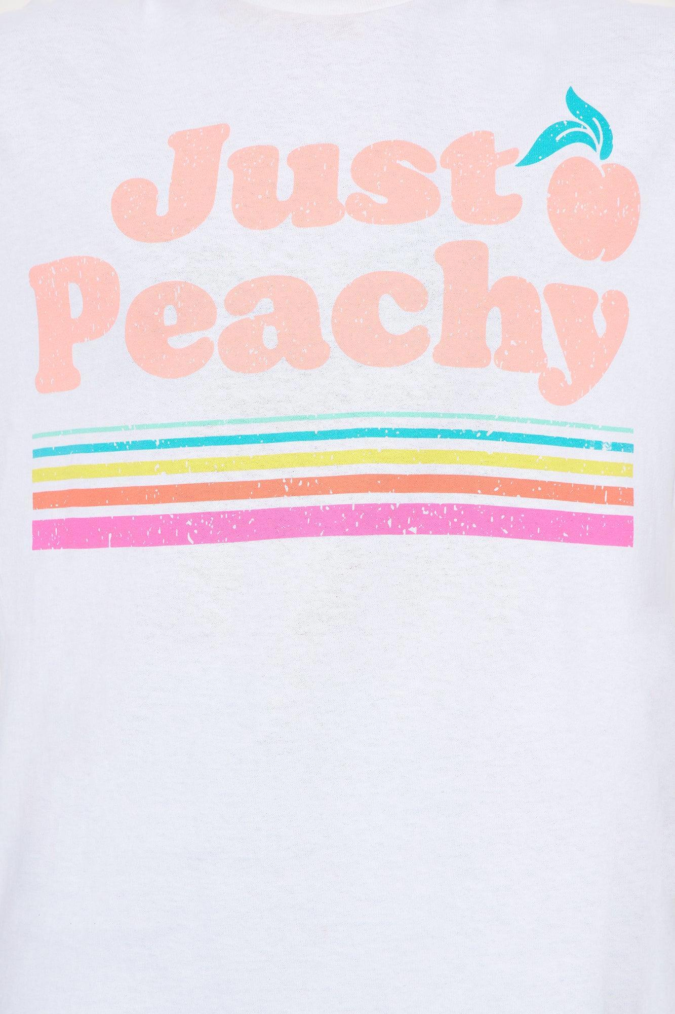 Just Peachy Oversized Tee - White Product Image