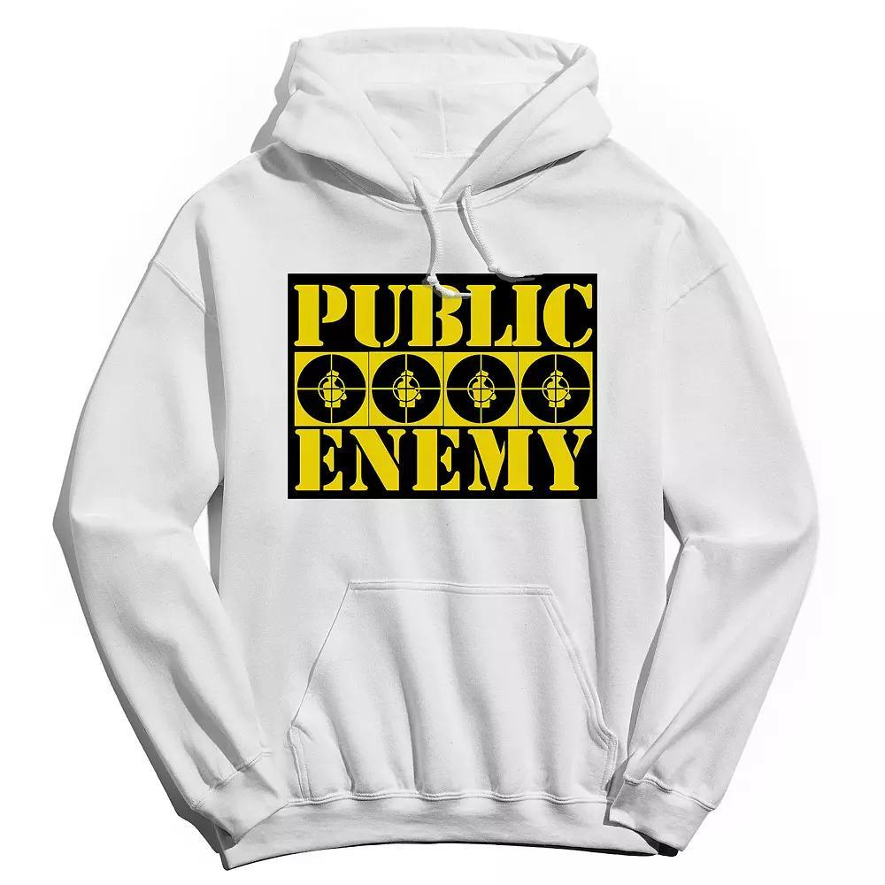 Men's Public Enemy 4 Logos Hoodie, Size: XL, White Product Image
