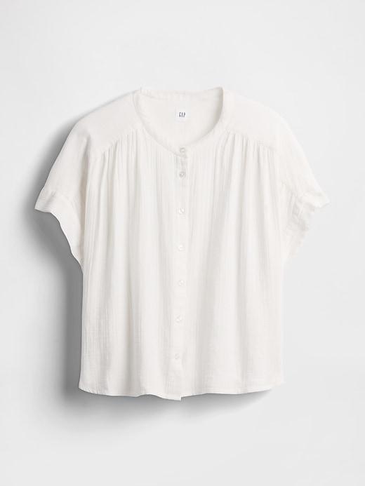 Crinkle Gauze Dolman Shirt Product Image