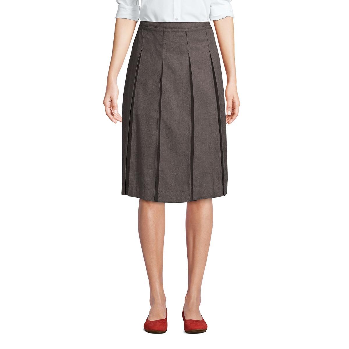Womens Lands End School Uniform Below the Knee Box Pleat Skirt Product Image
