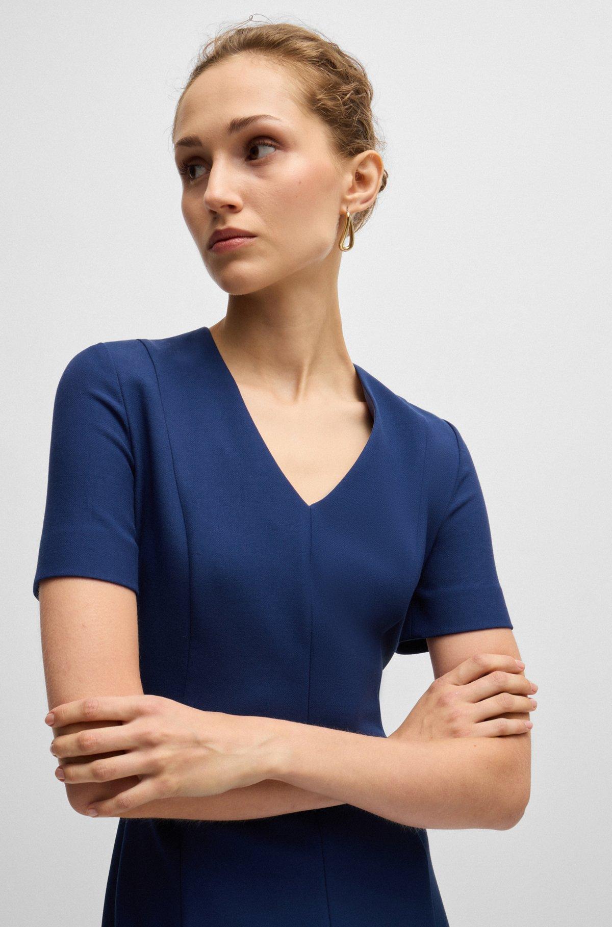 V-neck dress in stretch fabric Product Image