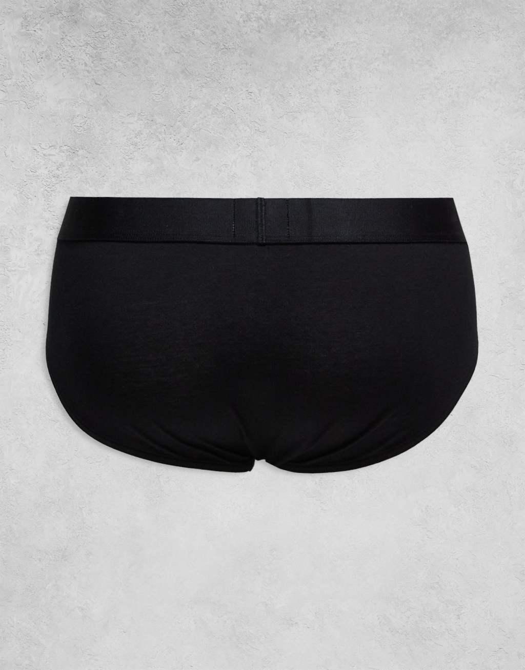 BOSS Bodywear 3-pack front icon logo hipster briefs in black, white and gray Product Image