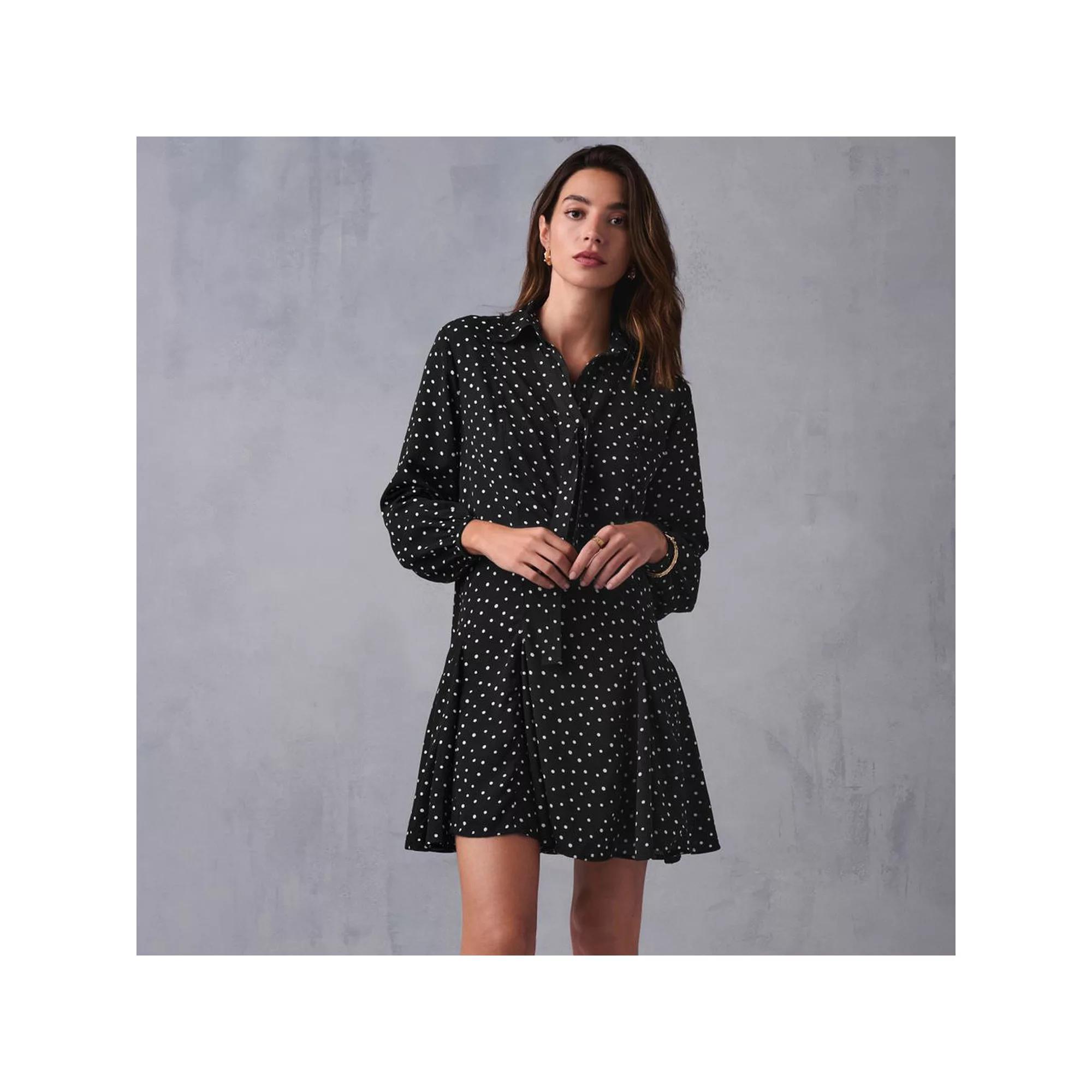Women's NEXT Polka Dot Printed Dress, Size: 14, Monochrome Product Image