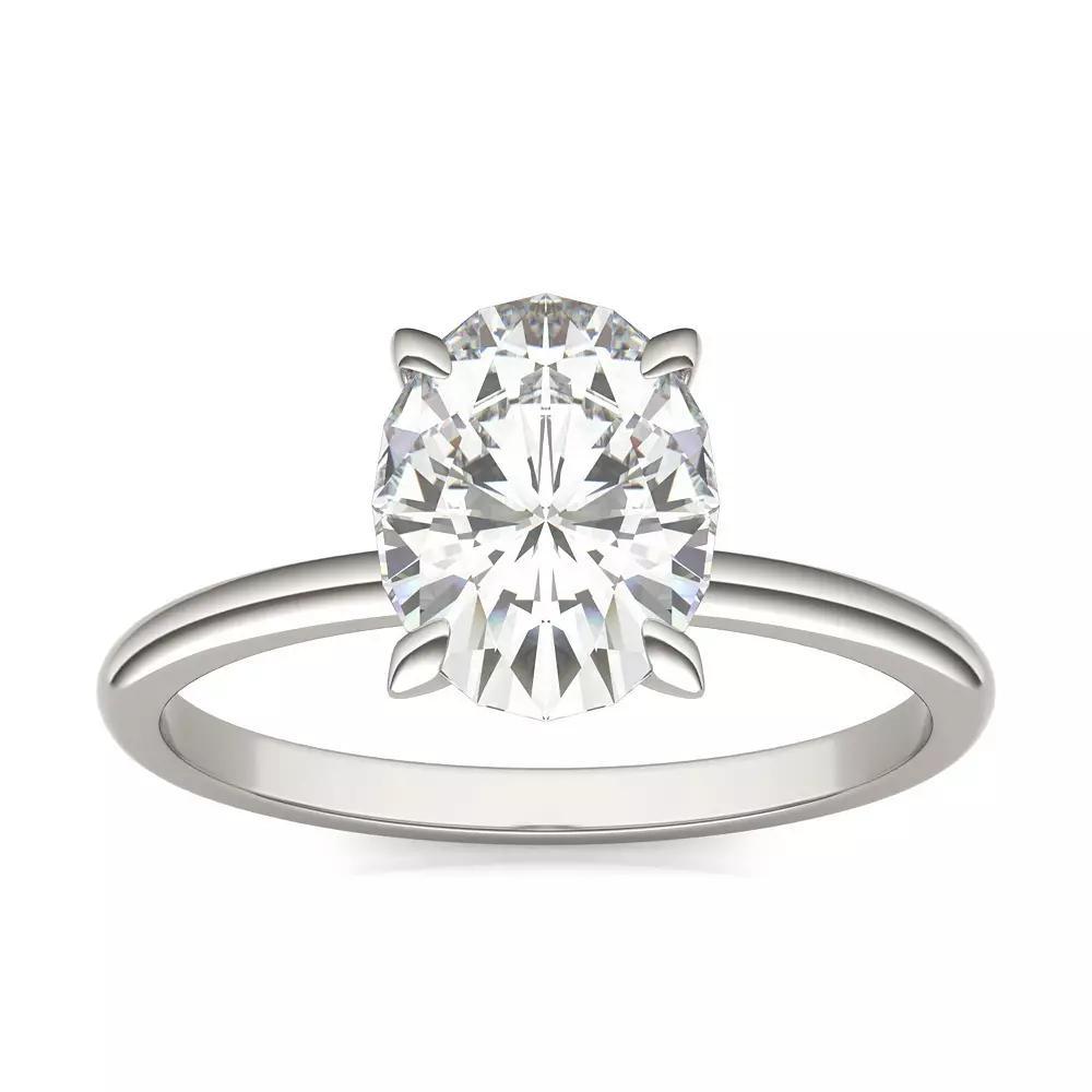 Charles & Colvard 14k White Gold 2 Carat T.W. Lab-Created Moissanite Oval Solitaire Ring, Women's, Size: 9 Product Image