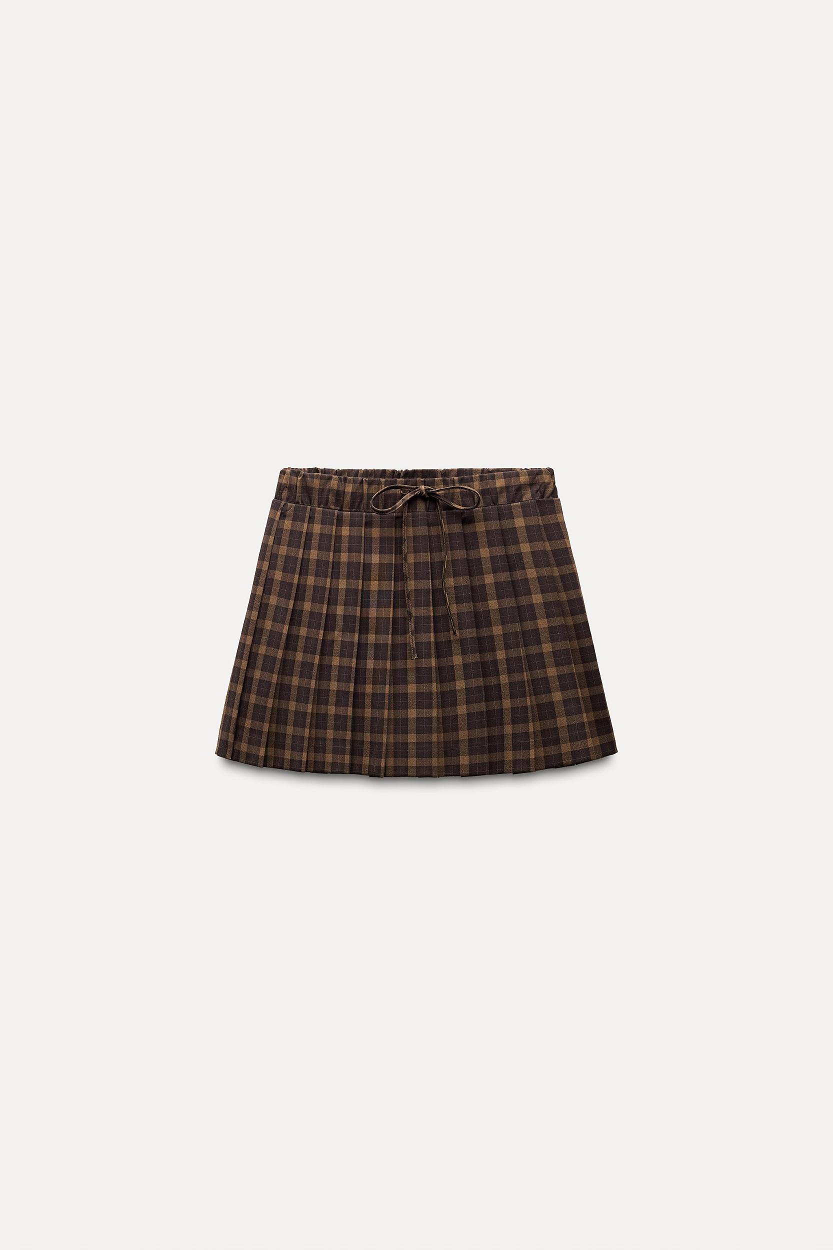 MINI CHECKED PLEATED SKIRT Product Image