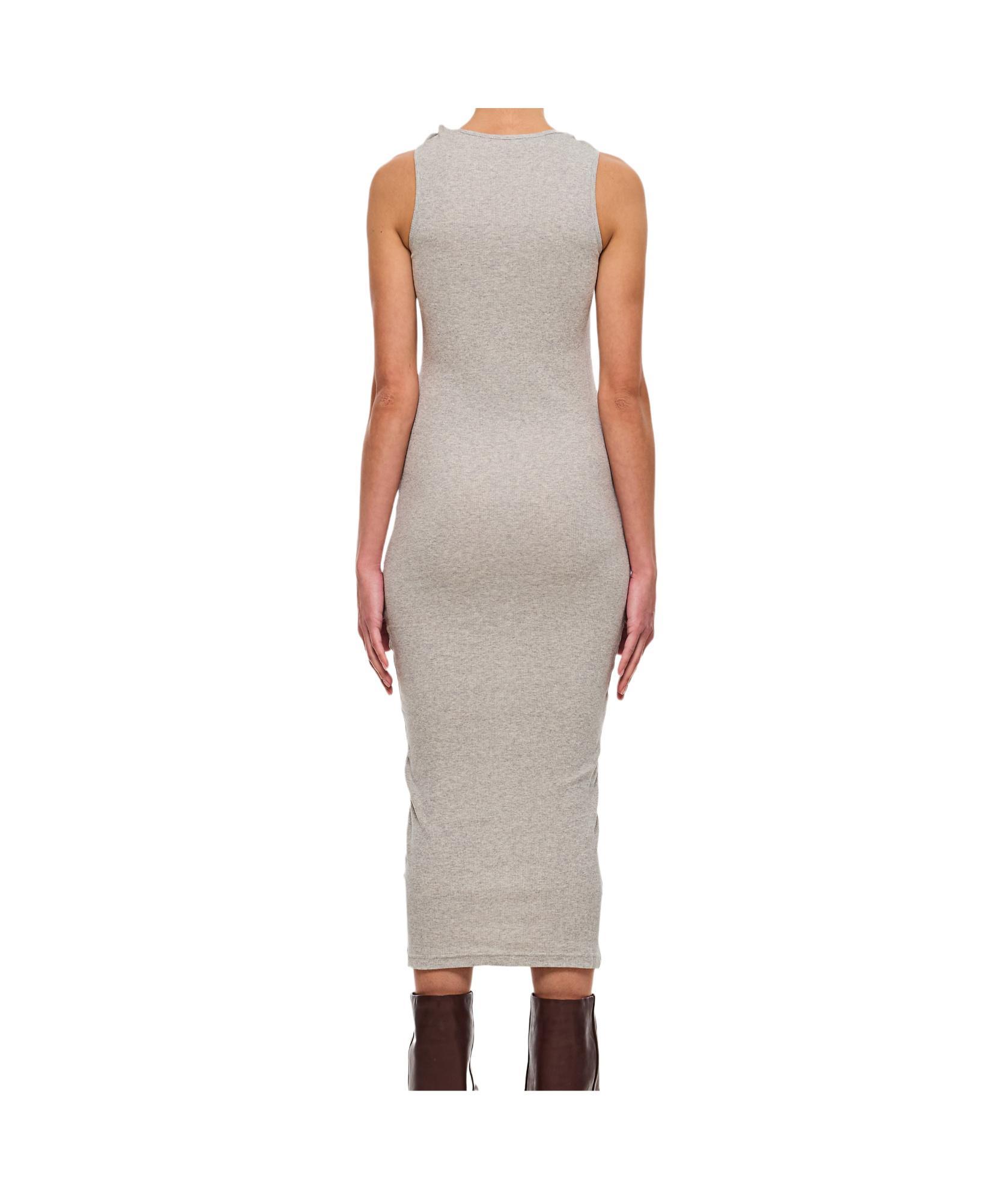 JW ANDERSON Twisted Knit Organic Cotton Midi Dress In Grey Product Image