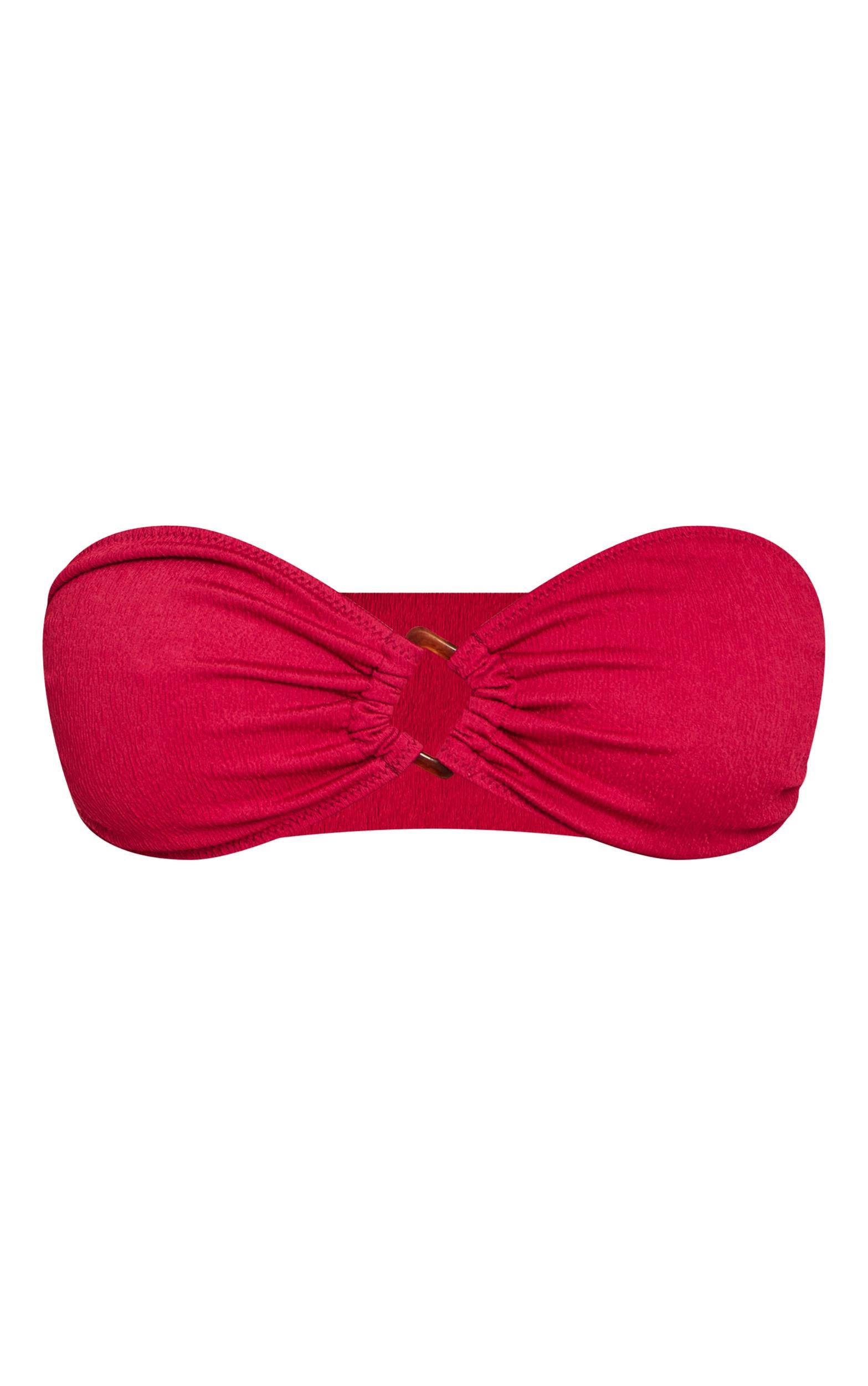 Fuschia Textured Bandeau Bikini Top Product Image