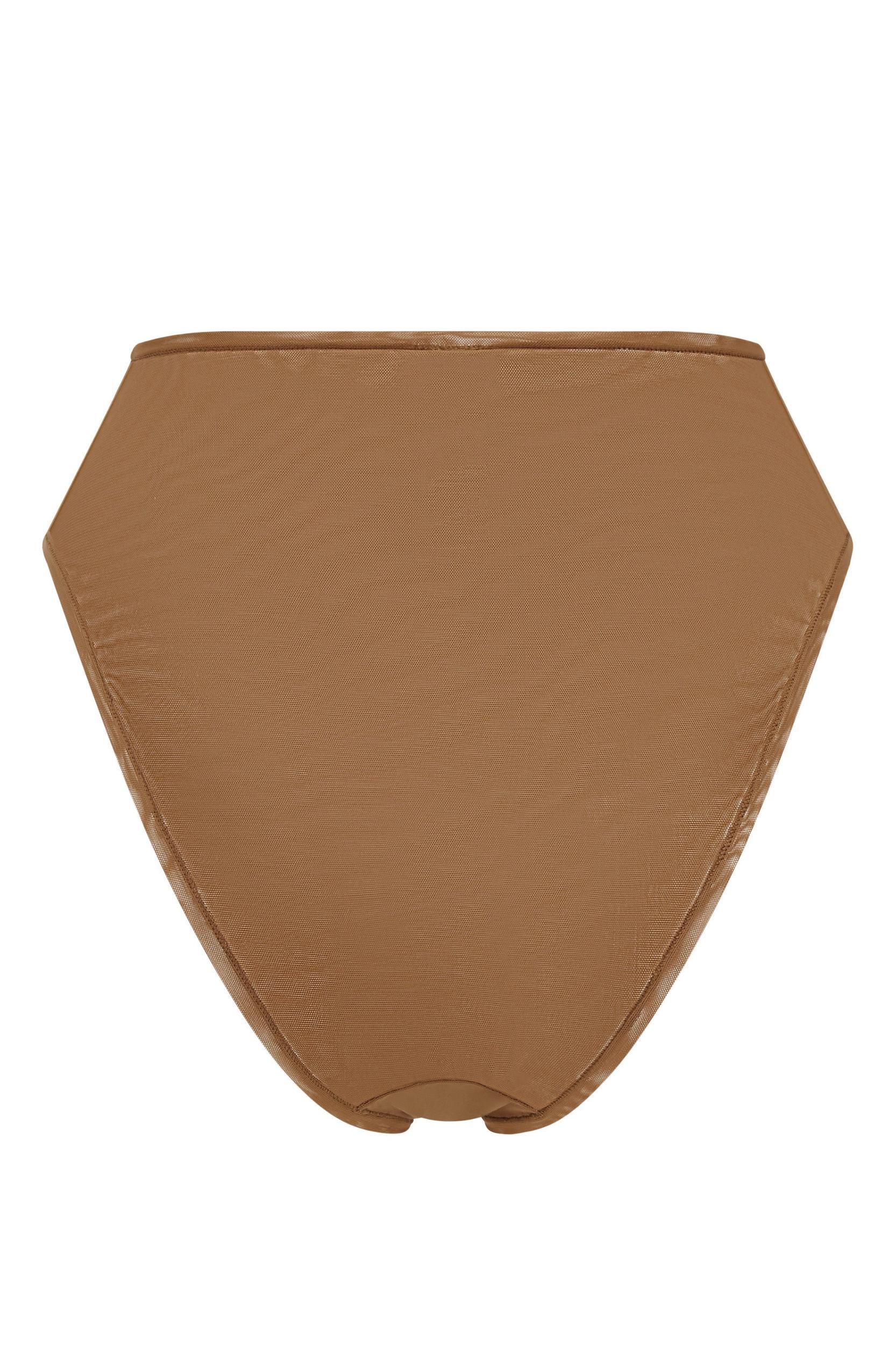 Soft Mesh High Waisted Knicker in Almond Product Image
