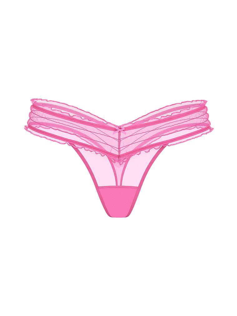 Smocked Mesh Thong Panty Product Image