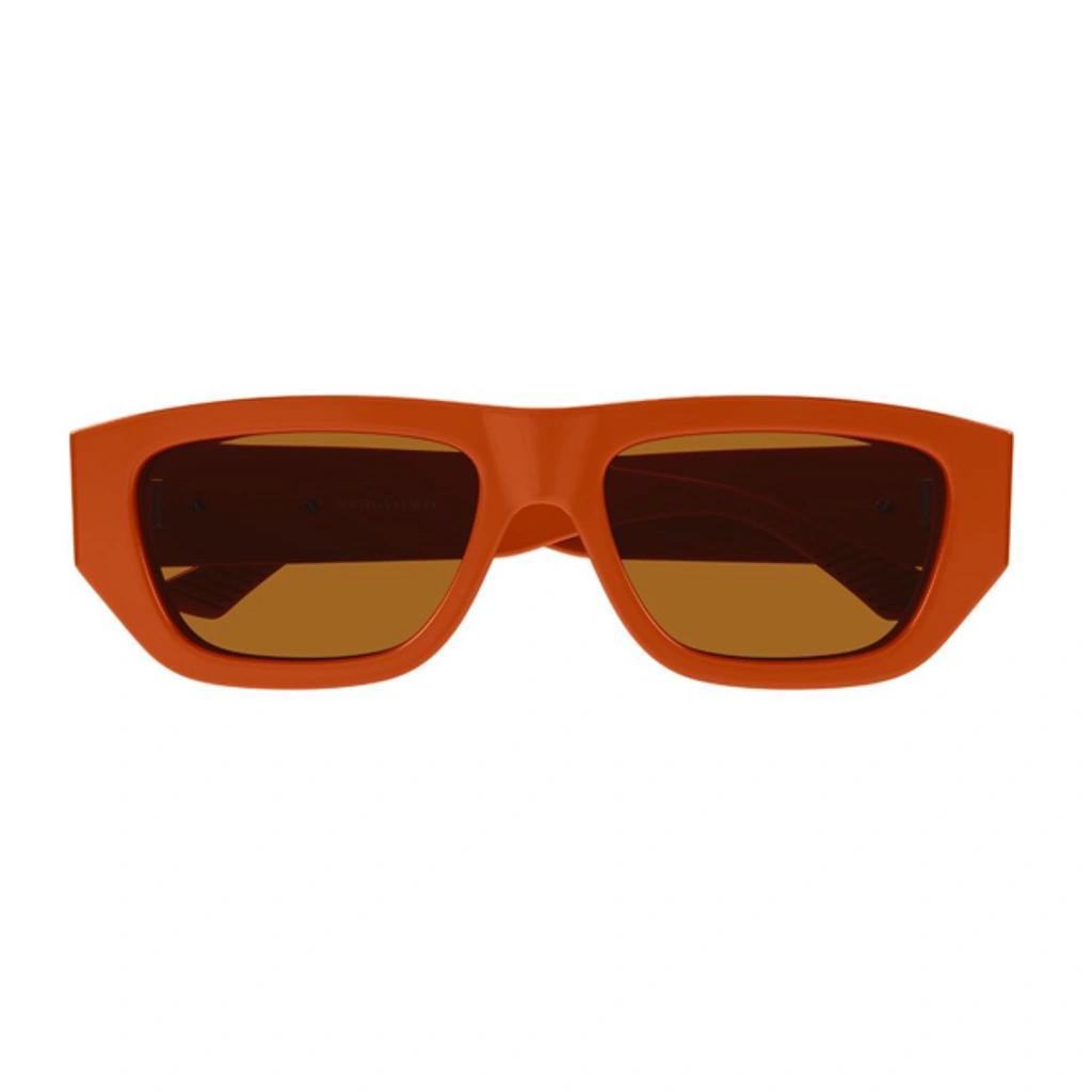 BOTTEGA VENETA Eyewear Rectangular Frame Sunglasses In 004 Orange Orange Brown Product Image