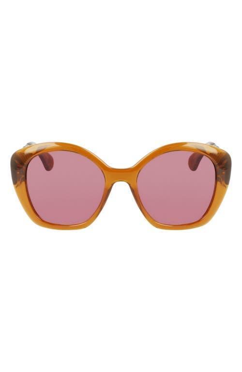 Womens Havana 55MM Square Sunglasses Product Image