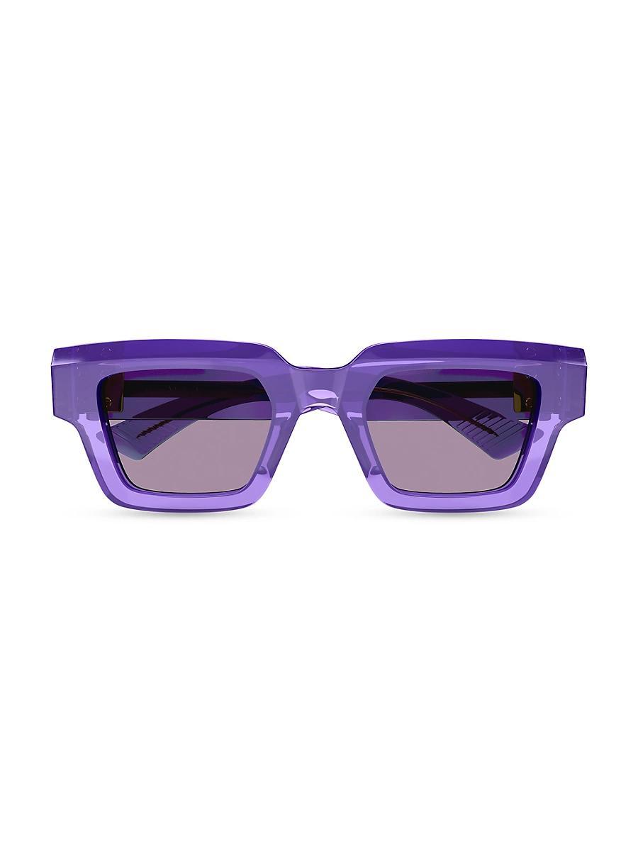 Mens New Hinge 49MM Rectangular Acetate Sunglasses Product Image