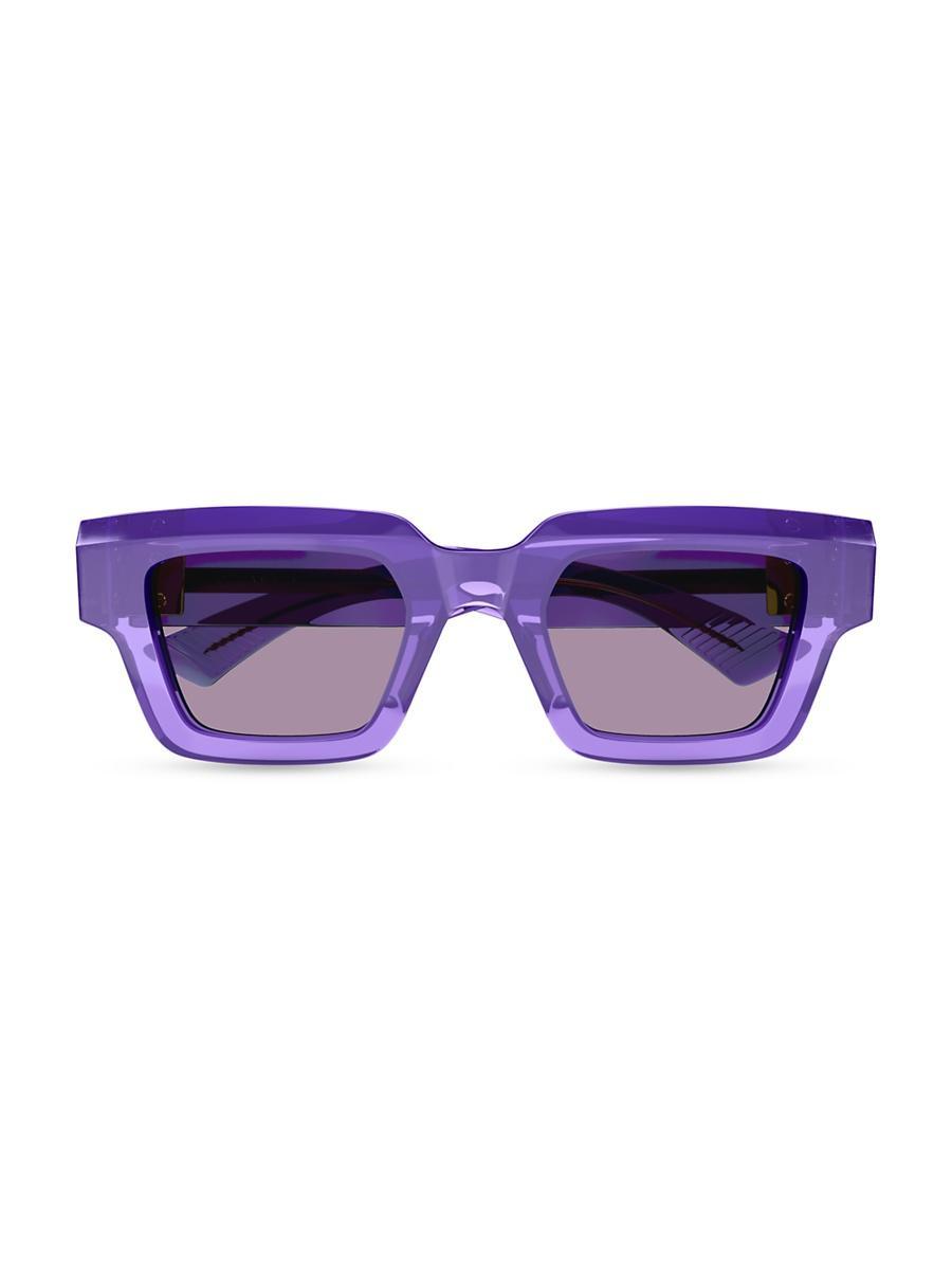 Mens New Hinge 49MM Rectangular Acetate Sunglasses Product Image