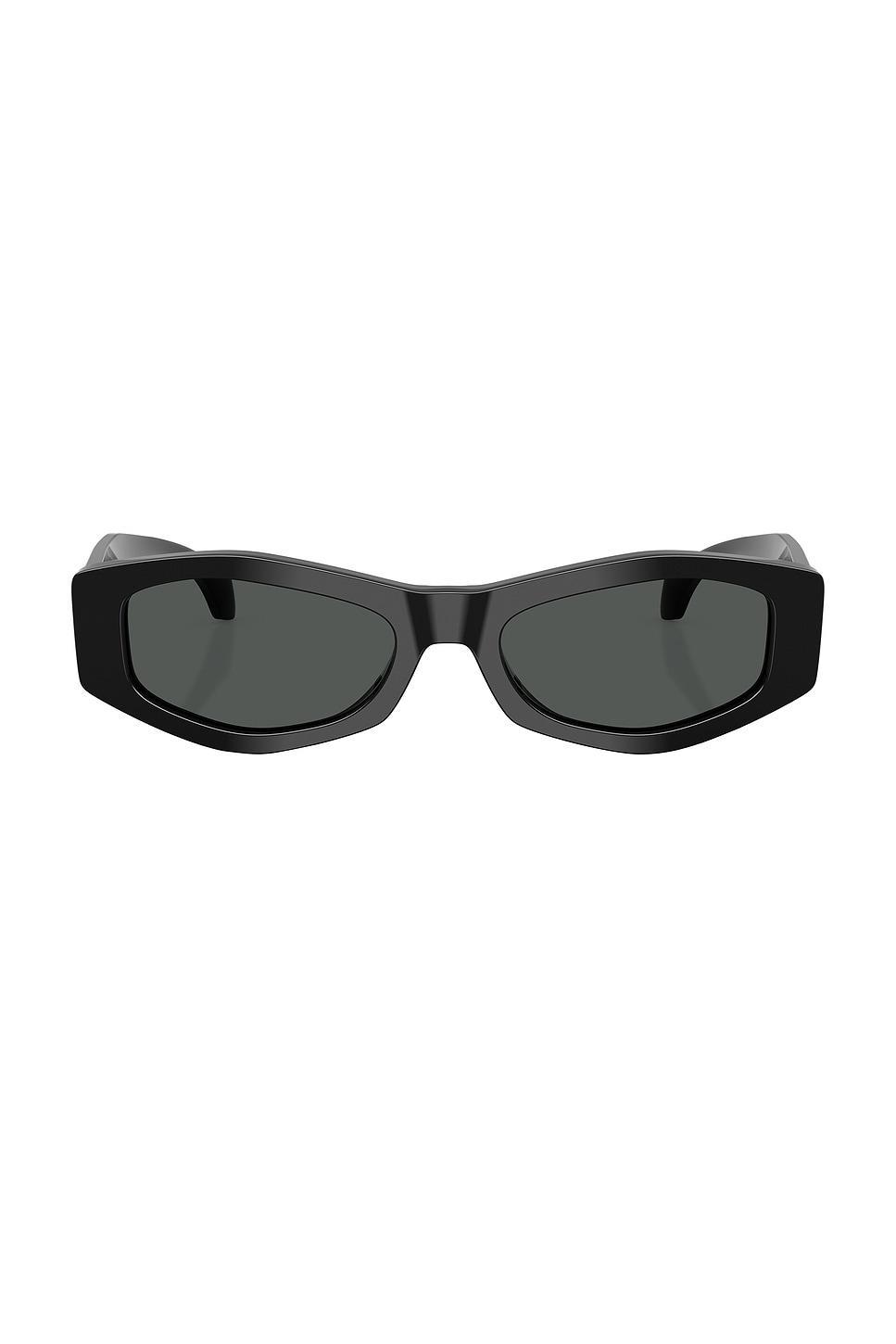 VERSACE Ve4487 Oval Logo-print Sunglasses In Black Product Image