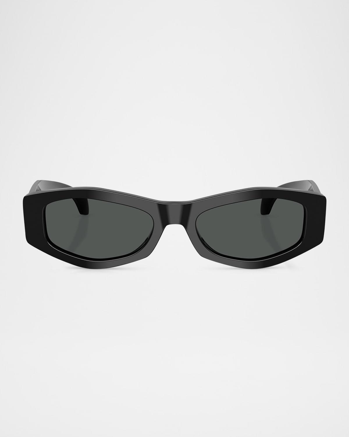 VERSACE Ve4487 Oval Logo-print Sunglasses In Black Product Image